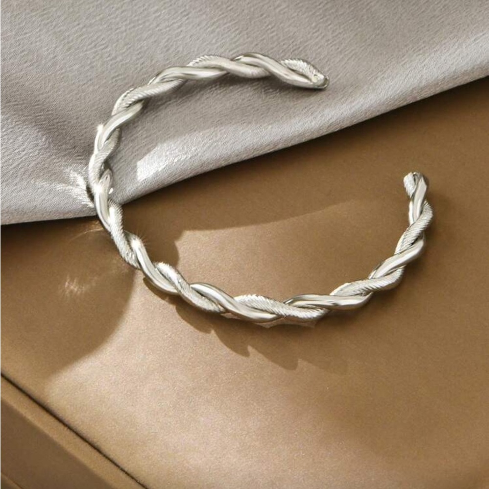 Chic Twisted Silver Bracelet - image 1